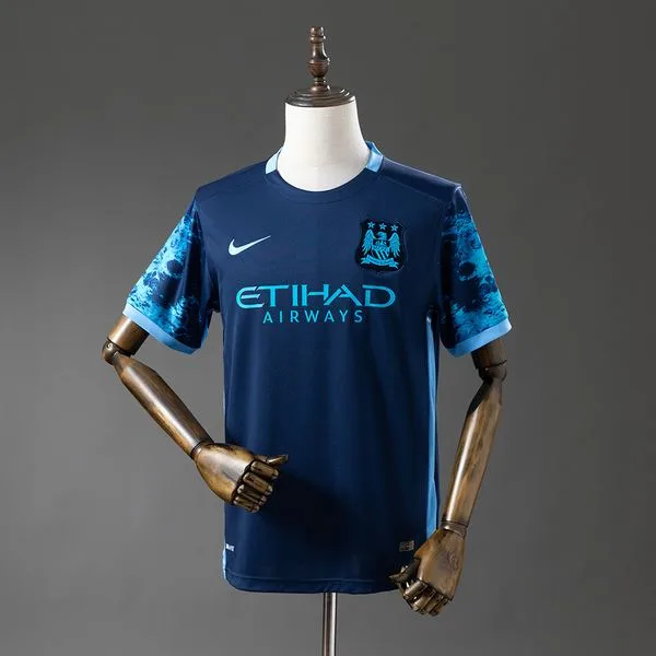 Camiseta de fútbol Manchester City 2015/16 VISITANTE MANGA CORTA VERSION FAN